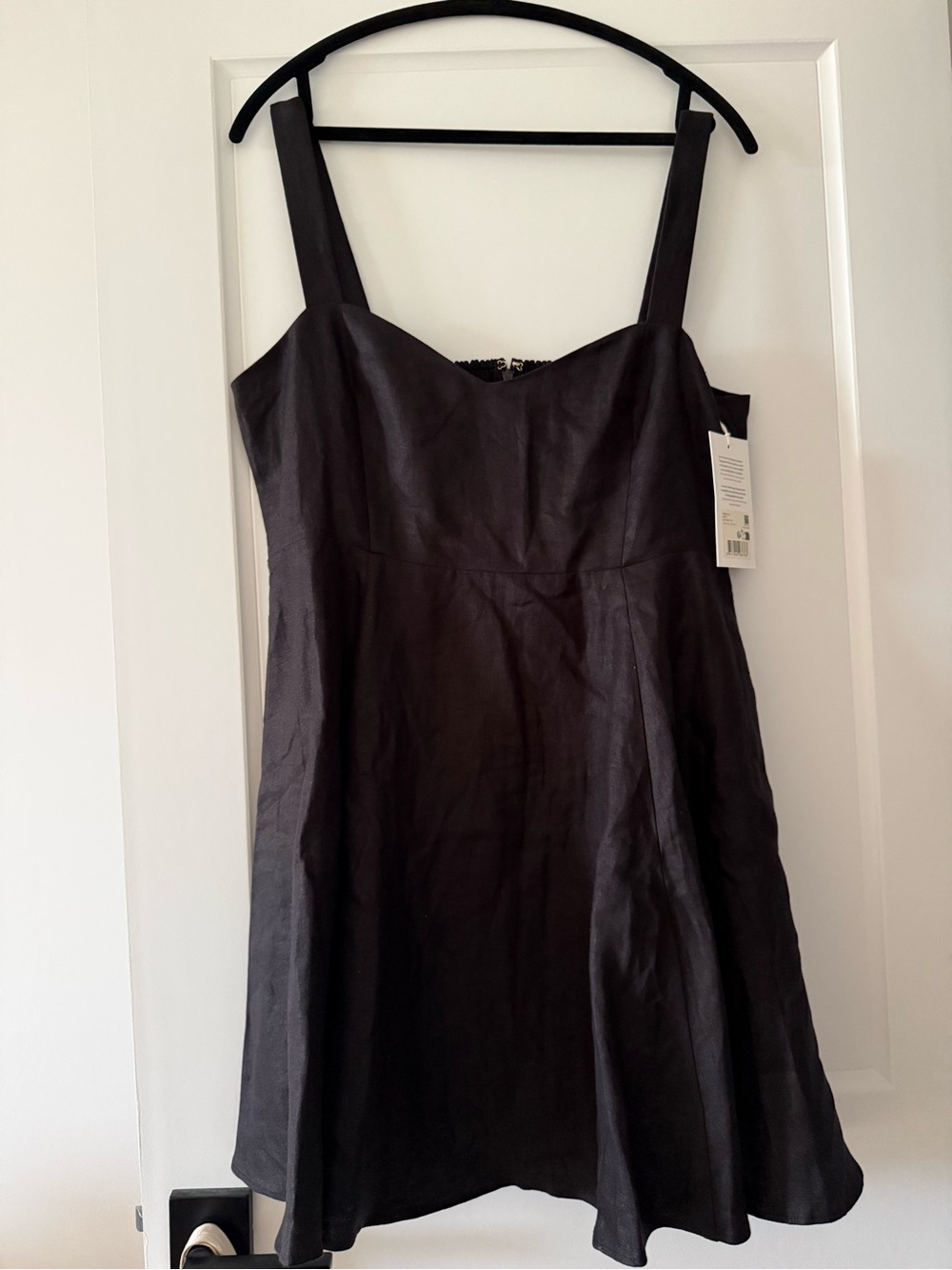 Sezane Black Mini Dress with Wide Straps